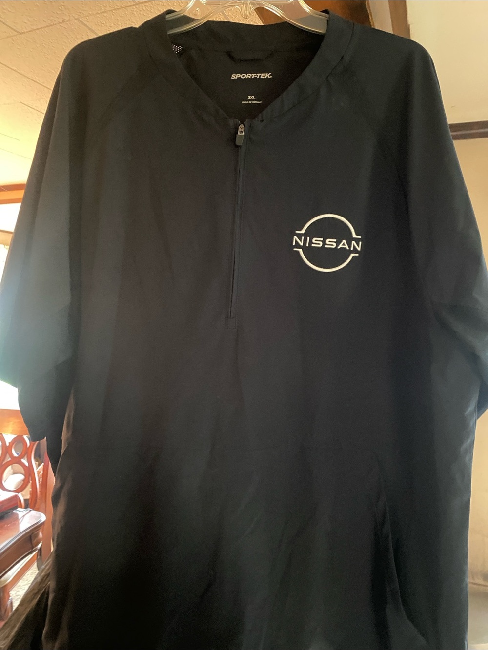Sport-Tek Black Quarter-Zip Pullover with White Nissan Logo